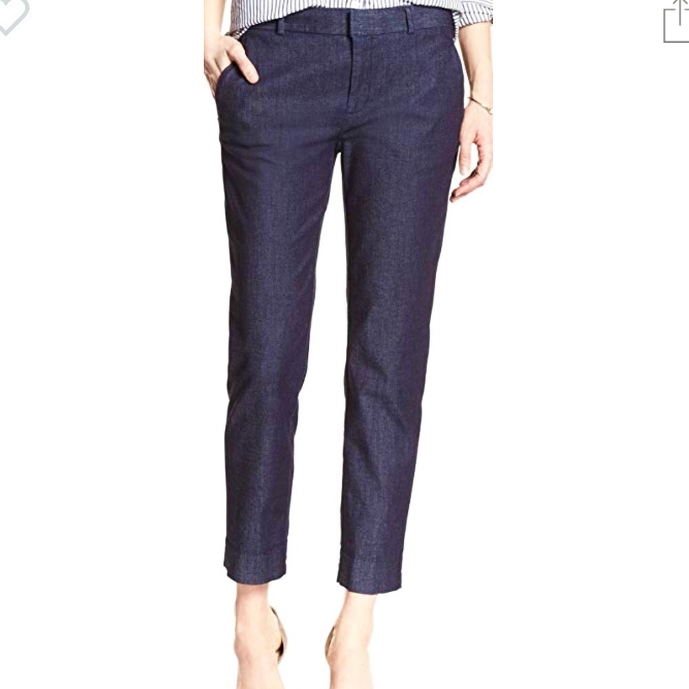 BANANA REPUBLIC dark blue denim ankle pant